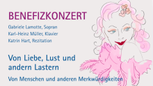 zeichnung einer romantischen frauenfigur, text: Benefizkonzert